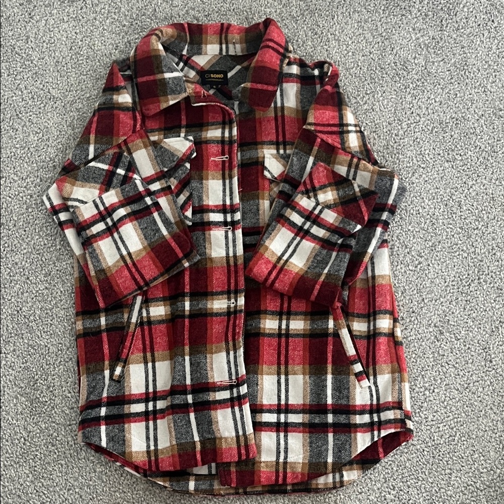 Ci Sono Red Plaid Jacket